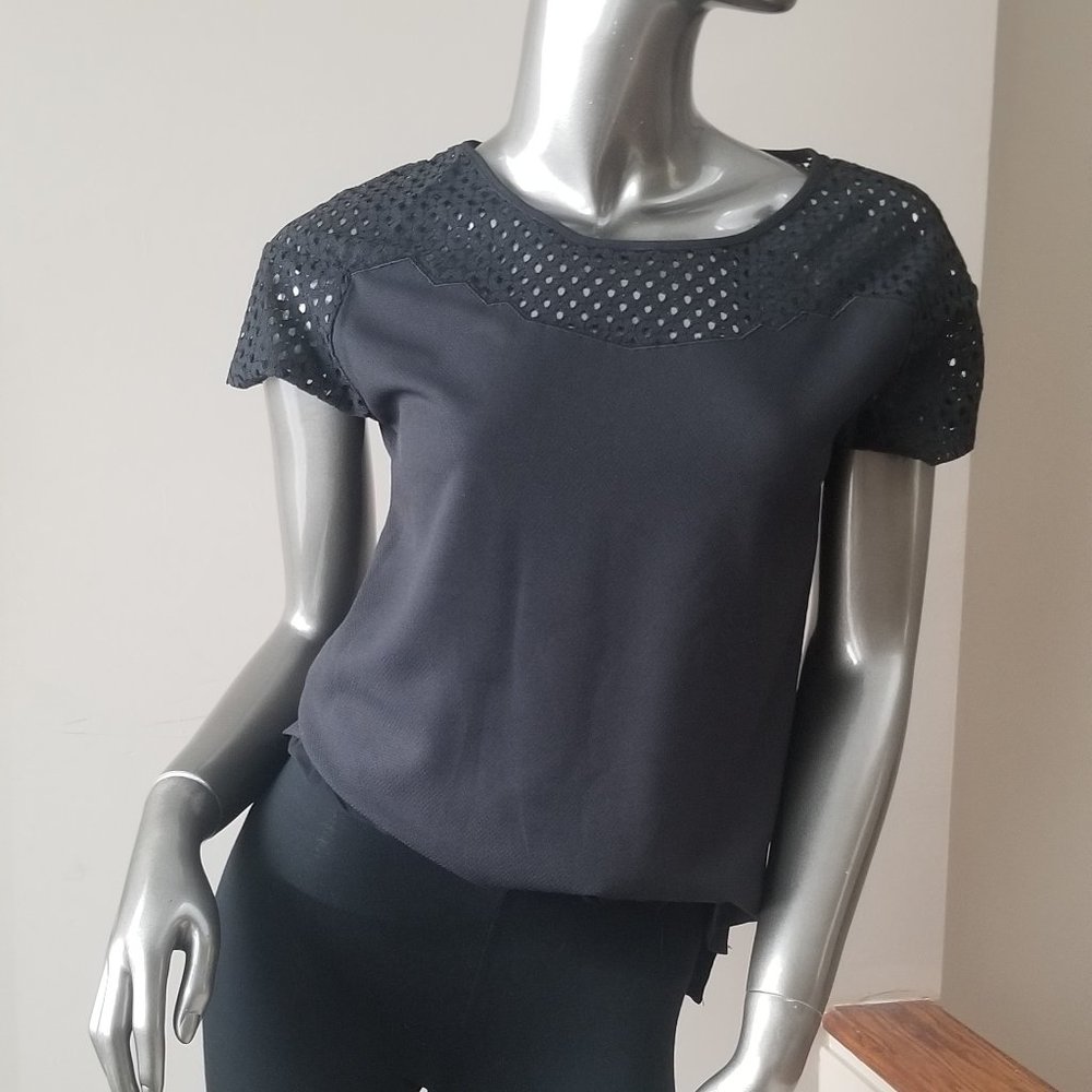 Black Short Sleeve Top - with Free Gift